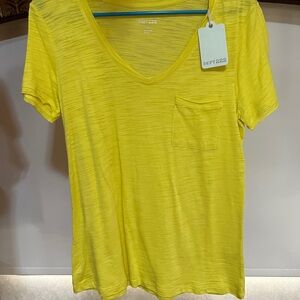 Women's Yellow V-Neck Top
